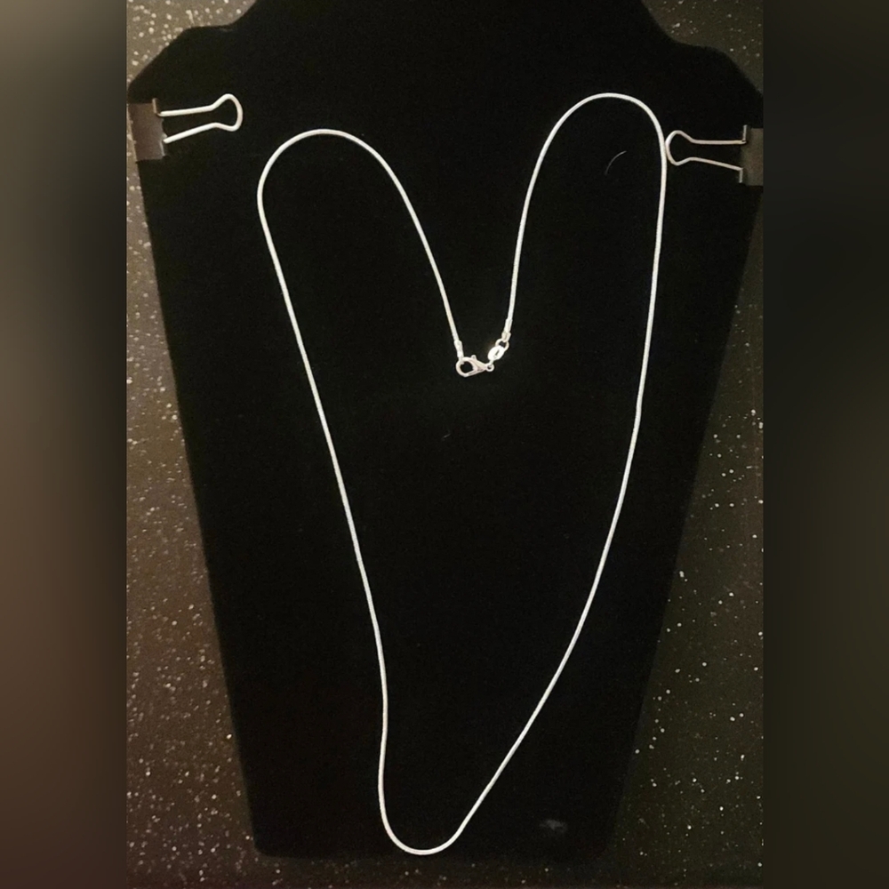 925 Sterling Silver 1.2mm Snake Chain Necklace Lobster Clasp Closure 24" AND 26"